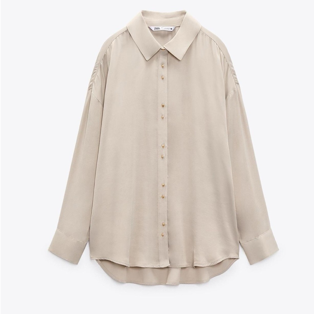 Zara satin button down blouse